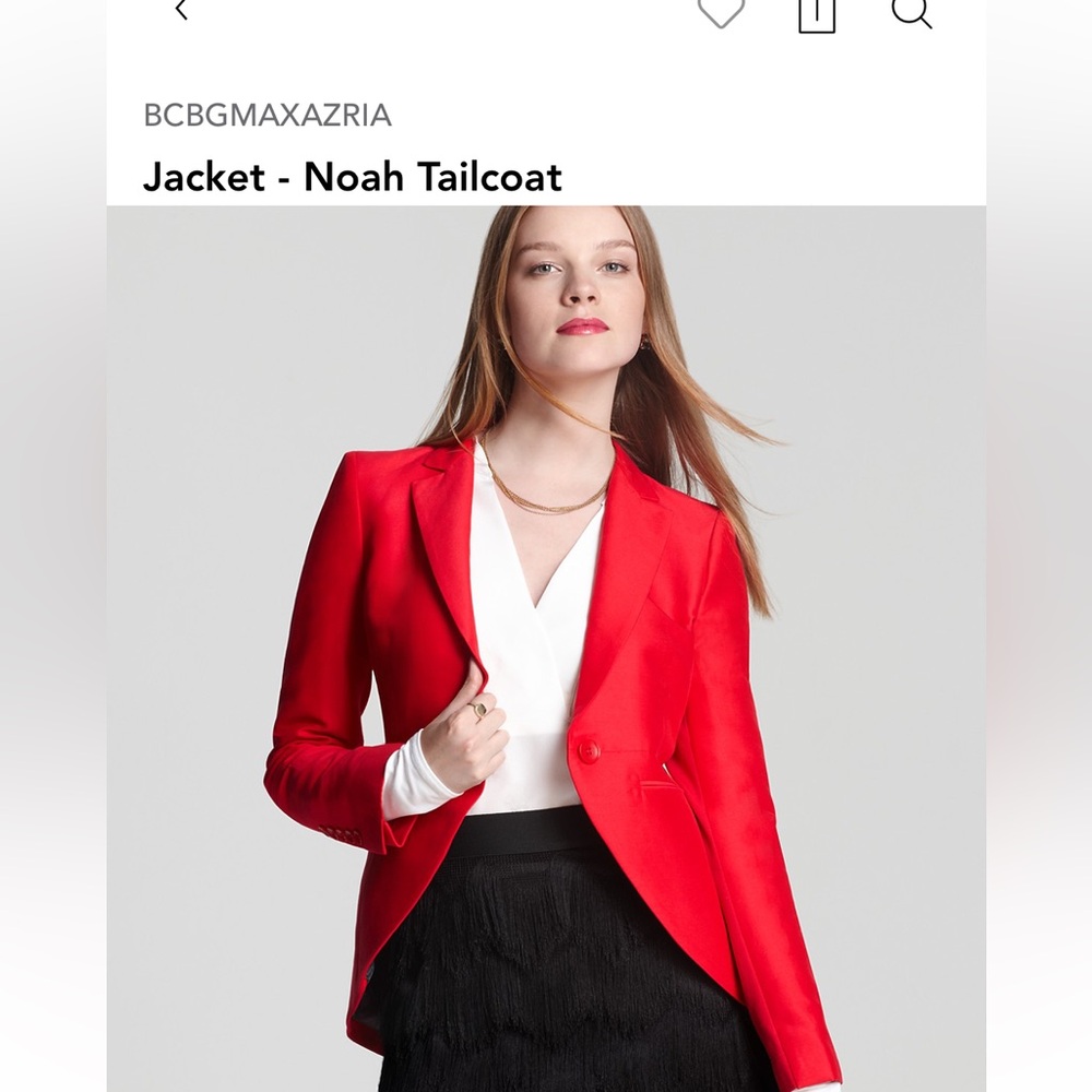 BCBGMAXAZRIA Jacket - Noah Tailcoat Size XXS